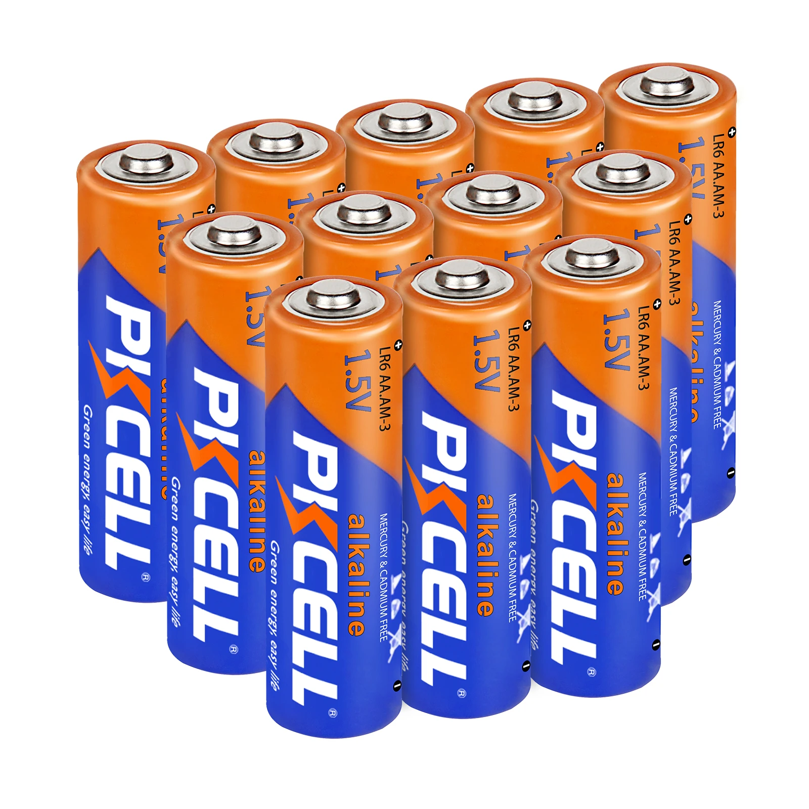 

12Pcs PKCELL 1.5V AA LR6 Finger Battery Alkaline Batteries Primary Dry lr6 2A Batteria for Electric Toys Wireless Mouse Keyboard