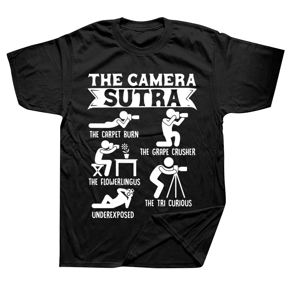 

Novelty Awesome Camera Sutra Funny Photographer Pose Photography T Shirts Streetwear Short Sleeve Birthday Gifts Summer T-shirt