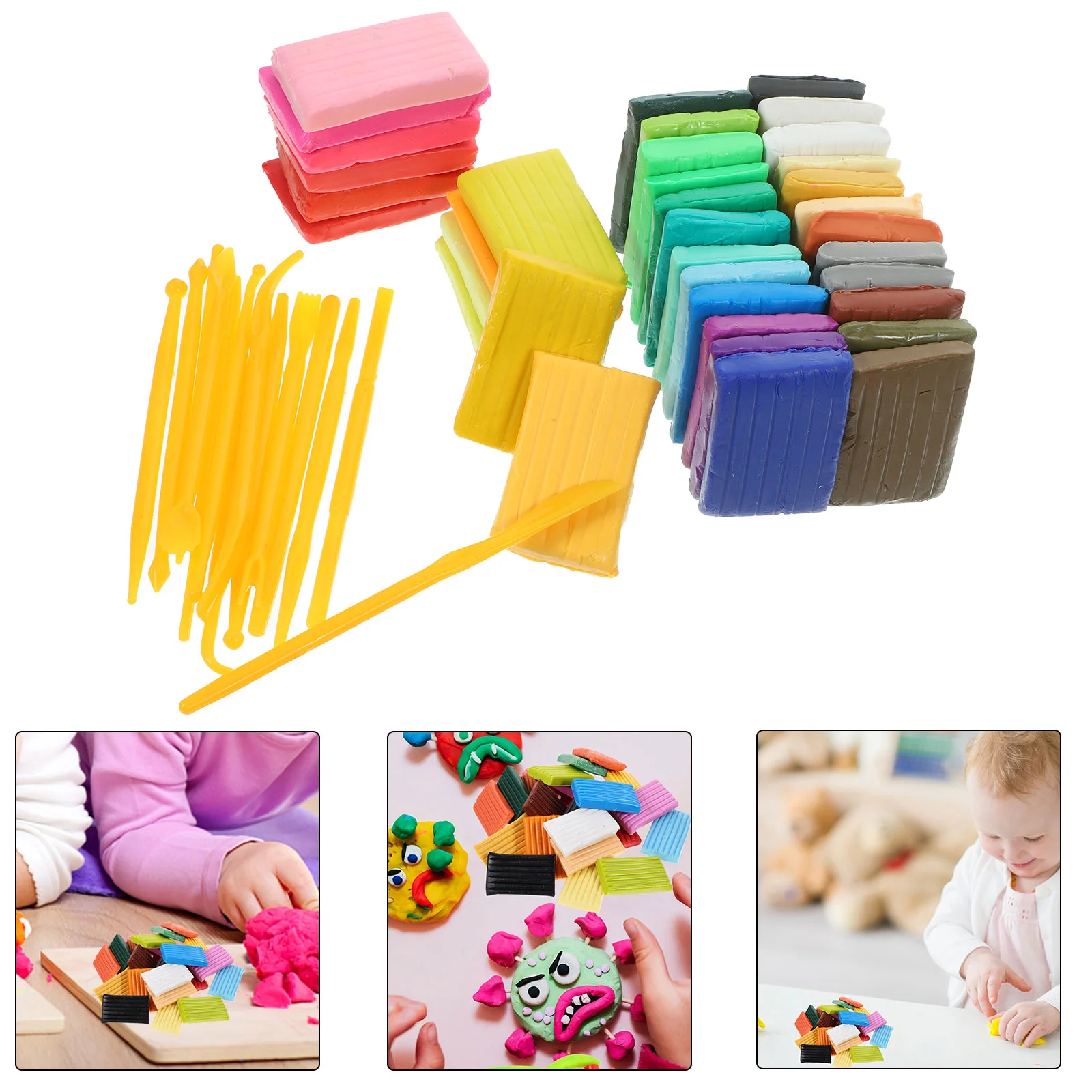 

Teenager Educational Plaything Clay Accessories Bright Color Air Dry Crafts Tools Polymer