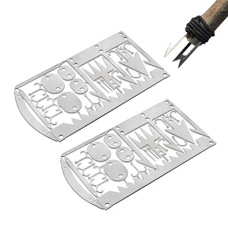 

2Pcs/Lot Survival Multi Tool Card 22 In 1 Camping Survival Card Emergency Kit For Fishing Camping Hiking Hunting