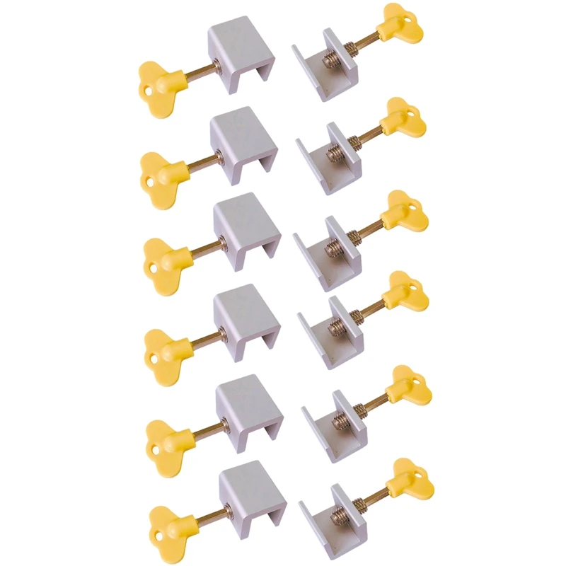 

12 шт., регулируемые раздвижные оконные замки с ключами