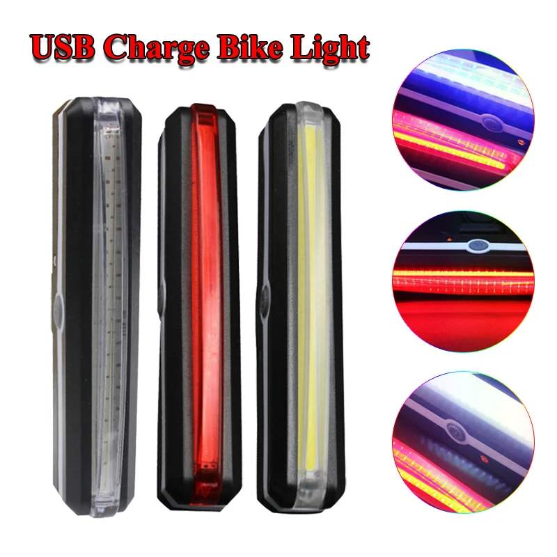 

Outdoor Bike LED Taillight Bicycle Waterproof Light For Mountain Bikes USB Charge Rear Lamp For Helmet 6 Modes Emergency Lights