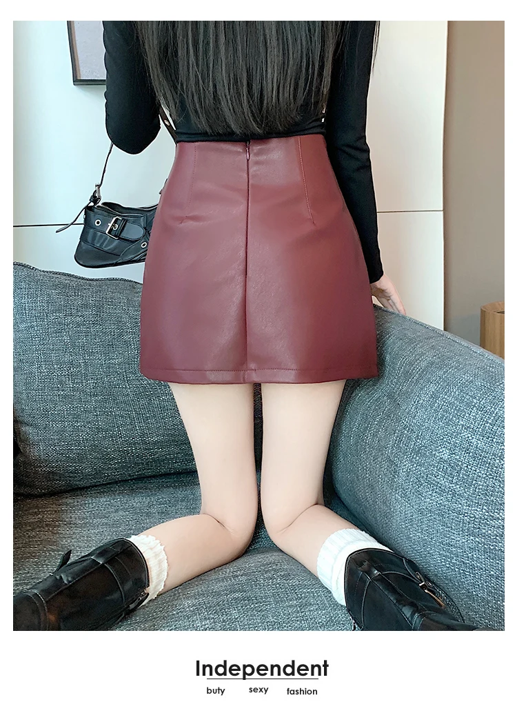 Мини-юбка женская однотонная в Корейском стиле модная шикарная офисная юбка с