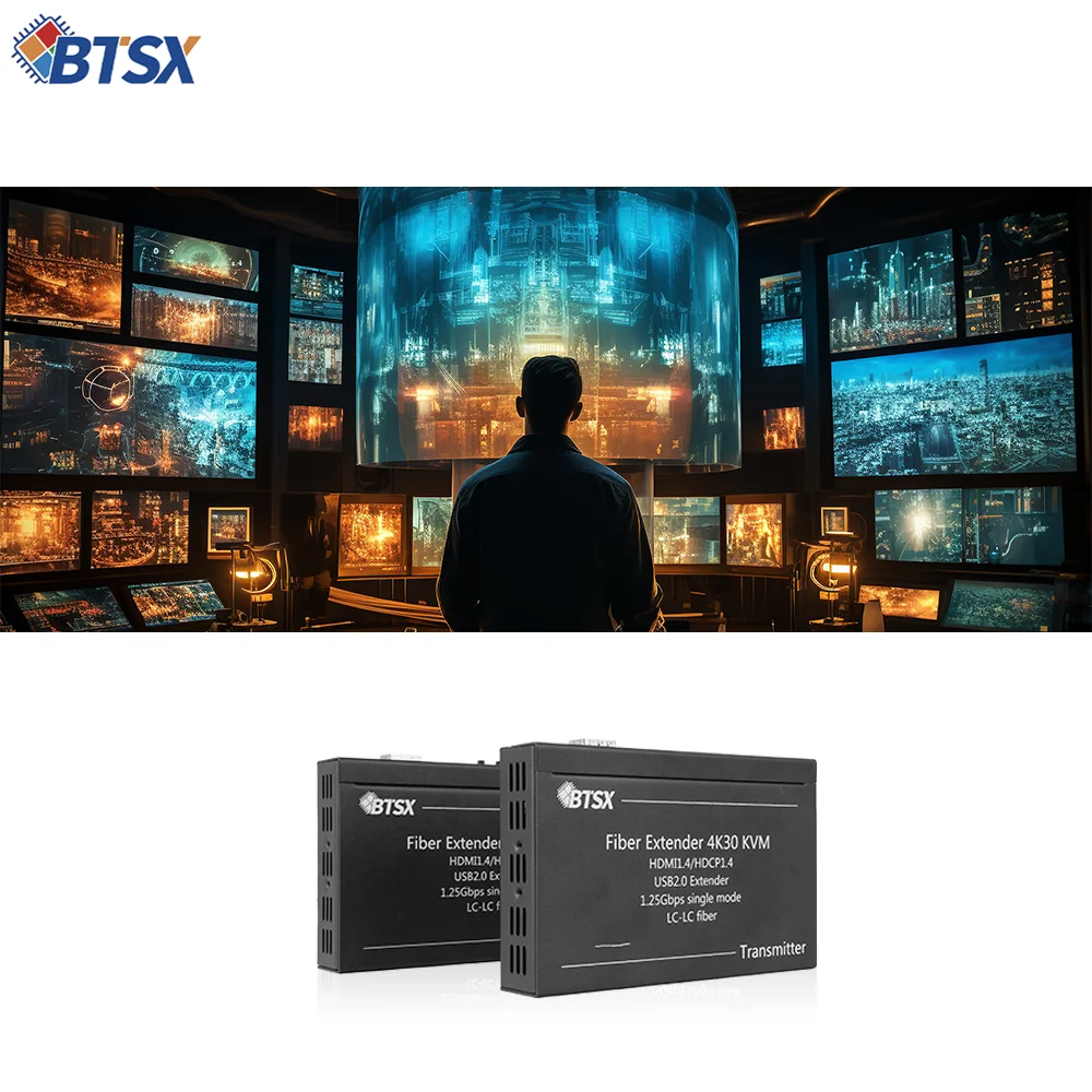 Фото Оптоволоконный кабель Bitvisus 4K UHD для сплиттера, металлический корпус, без задержки, несжатый сигнал, дальность 30 км, Plug & Play, HDMI 1.4, RS232, USB2.0 №5