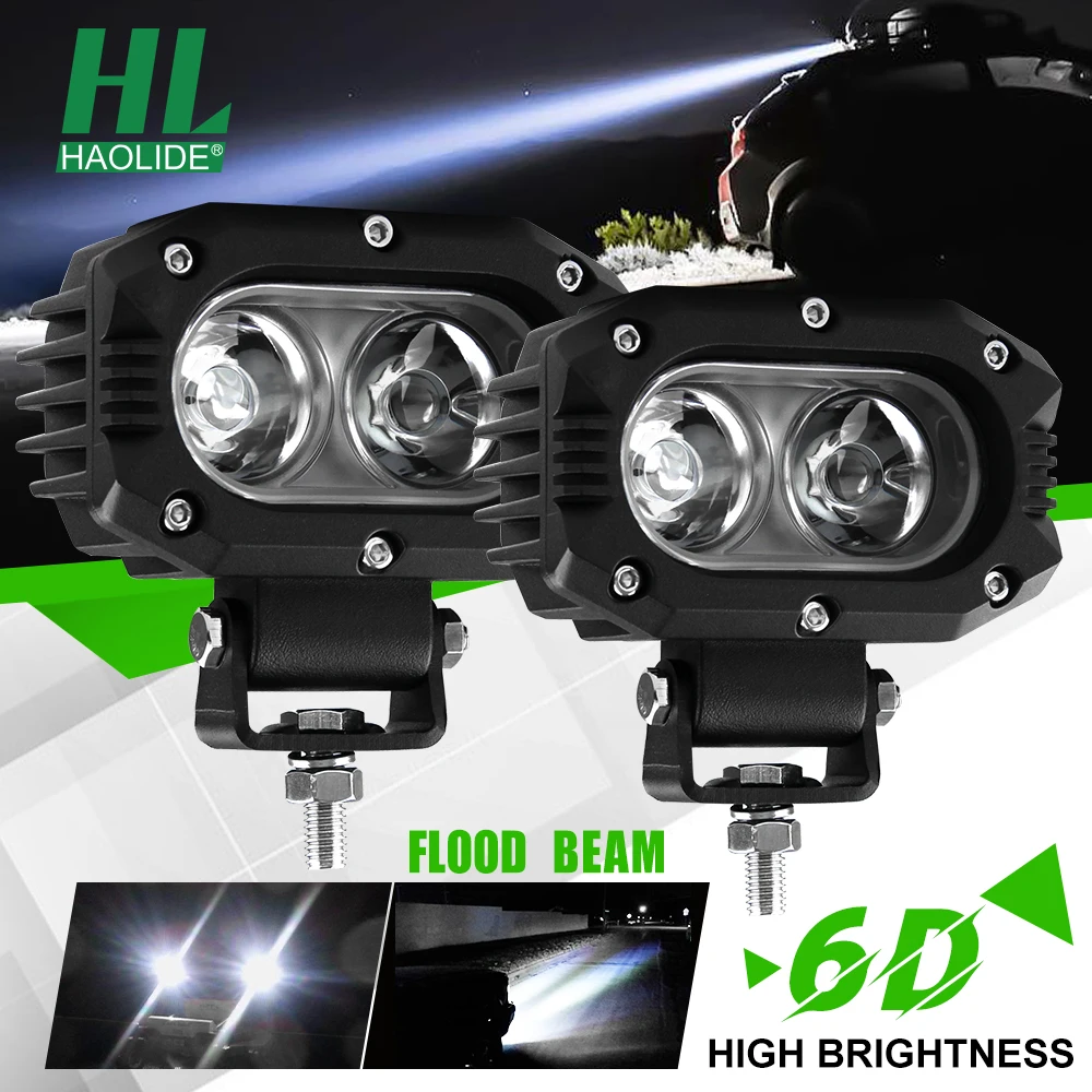 

HAOLIDE 4-дюймовые светодиодсветодиодный фары рабочего света, фары ближнего света, противотуманные фары, световые фары, суперъяркие мотоциклетные внедорожники ATV SUV UTV