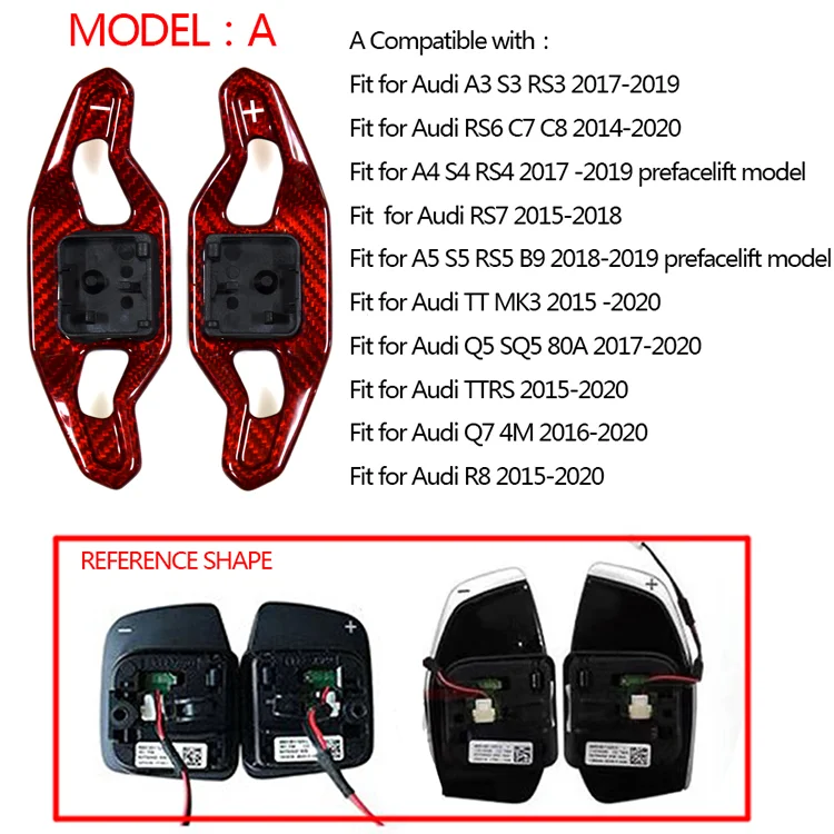 Рулевое колесо из углеродного волокна для Audi A3 S3 RS3 A4 B9 S4 RS4 A5 S5 RS5 A6 S6 A7 A8 S8 Q3 Q5 Q7 RS6 C7 C8 RS7 TT