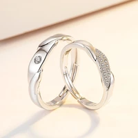 classic couple rings for men women cz stone trendy wedding lovers ring jewelry romantic wave twisted ring accessories best gift
