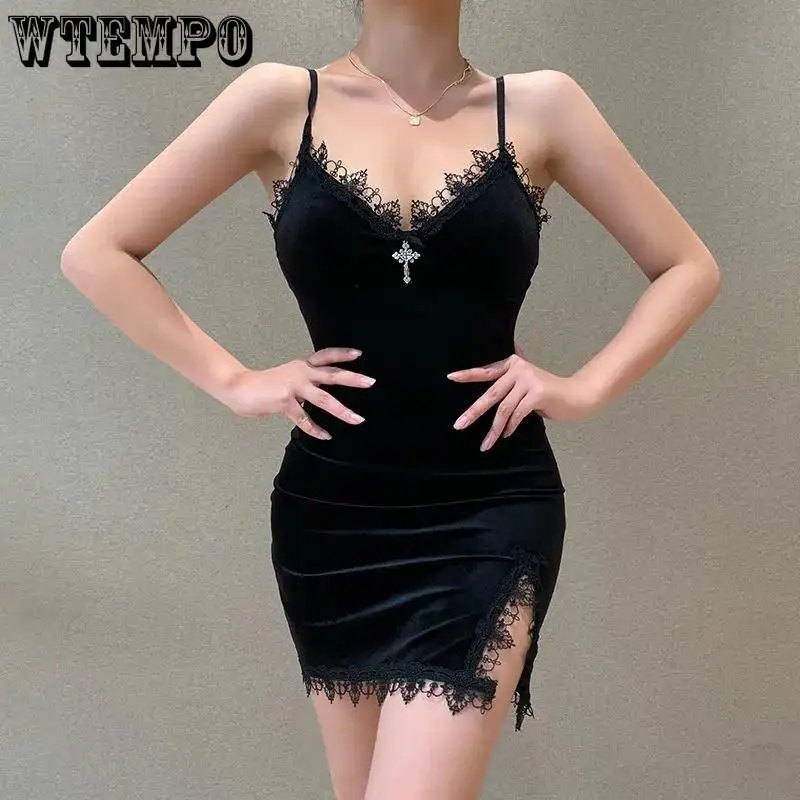 

Ladies Dress Summer Black Lace Showing Breast Fleece Bread Hip Slim Dress Party DressDrop Shipping Wholesale