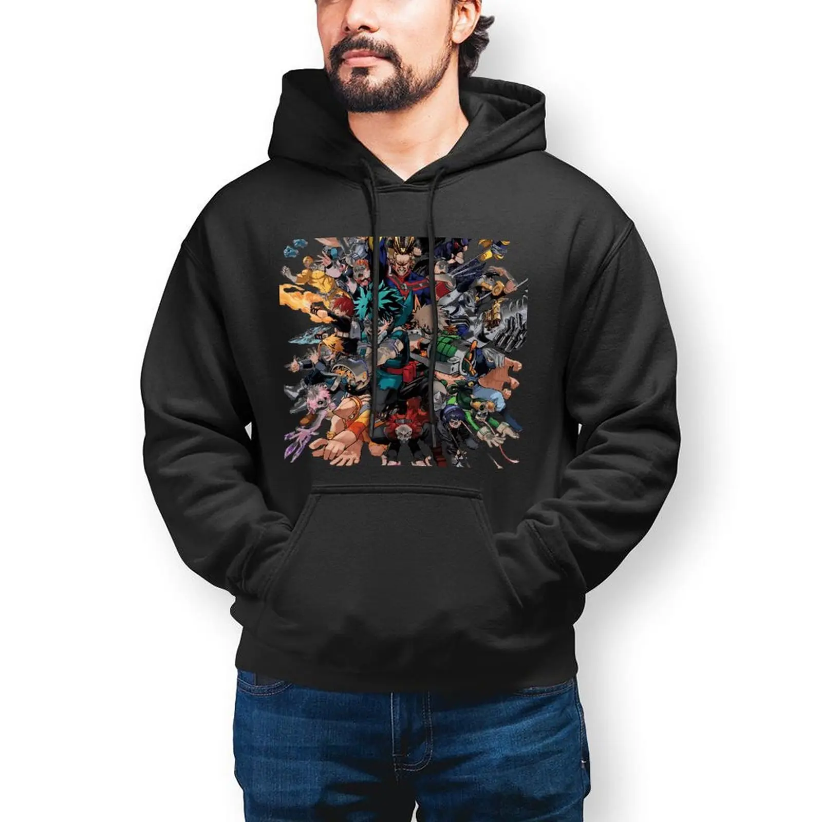 

My Hero Academia Streetwear Hoodies Winter Original Art Retro Pullover Hoodie Men Oversize Outerwear Classic Cotton Sweatshirts