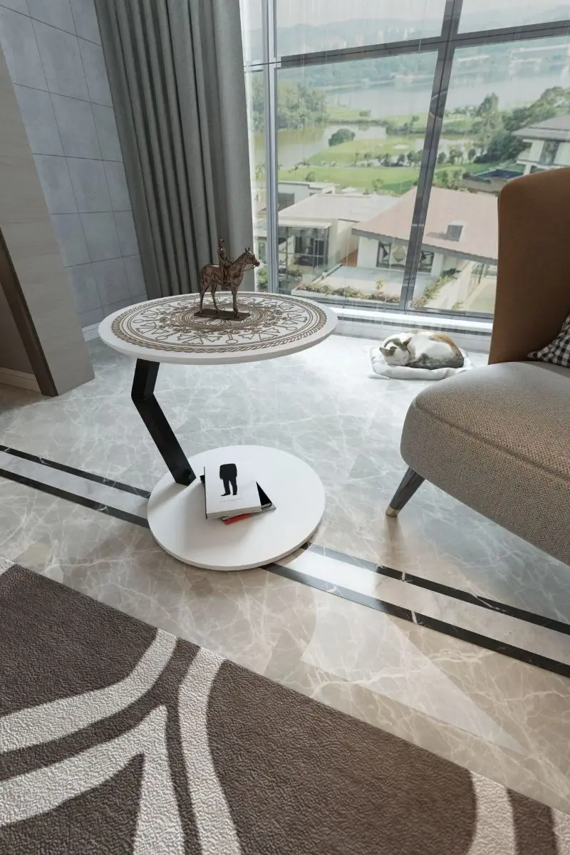 Белый C кофейный столик диван-подставка боковой журнальный Zigon Сервировочная