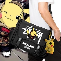pokemons new pikachu remedial class cartoon tide brand shoulder bag anime tide cool oblique cross bag casual fashion backpack