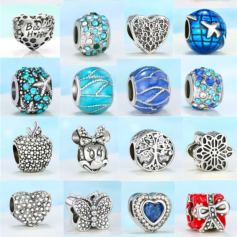 

2022 New Charms Beads Fit Original Pandora Bracelets Silver Clip Spacer Beads Pendant For Women DIY Jewelry Gift for Women Girls