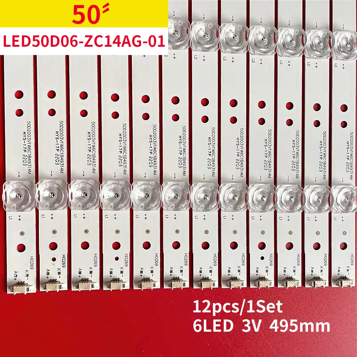 12 шт. задняя подсветка для PLE5006 for MTV-5031LTA2 LT-50EM76 50C550 PLDED5068A-E LED50D06-ZC14AG-01 LED50D6-ZC14 LE50K5500TF