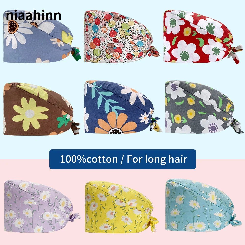 

High Quality Anesthetist Medical Nurse Work Hats Cotton Dentistry Surgical Scrub Doctor Caps Pet Veterinary Hat Lab Working Caps