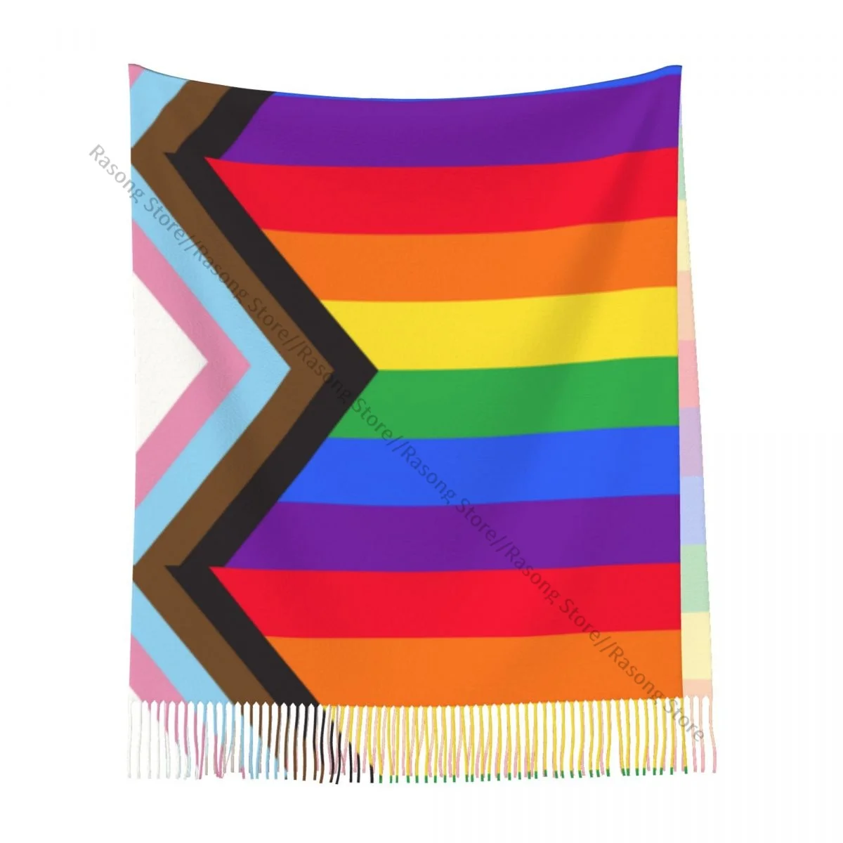 Шарф с радужным флагом для гей-прайда зимние длинные шарфы большими кисточками