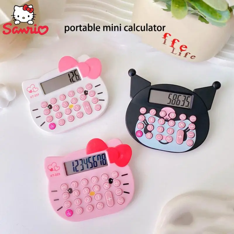 

Sanrio Hello Kitty Kuromi Computer Kawaii Creativity Modeling Count Calculator Mini 8 Digits Portable Durable Girlfriend Gift