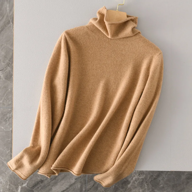 Кашемировый вязаный джемпер с ворсовым воротником