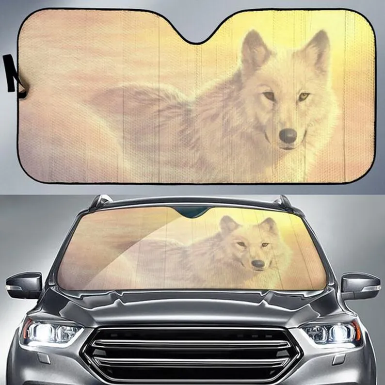 

Car Sun Shade with Wolf Print, Automobile Sun Shade A Unique Gift for Any Wolf Lover.