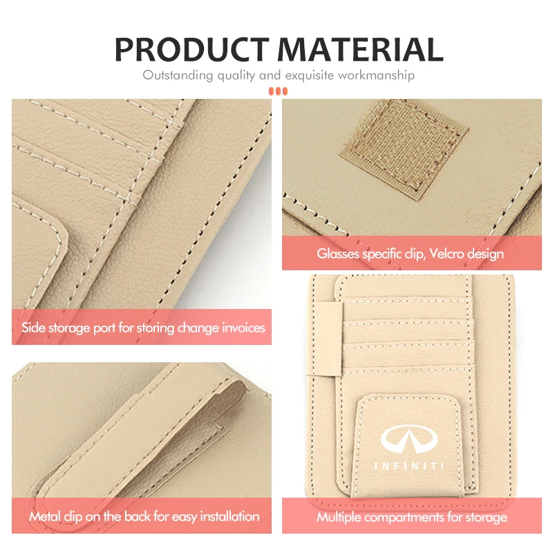 Для Infiniti автомобильный солнцезащитный козырек держатель для очков сумка