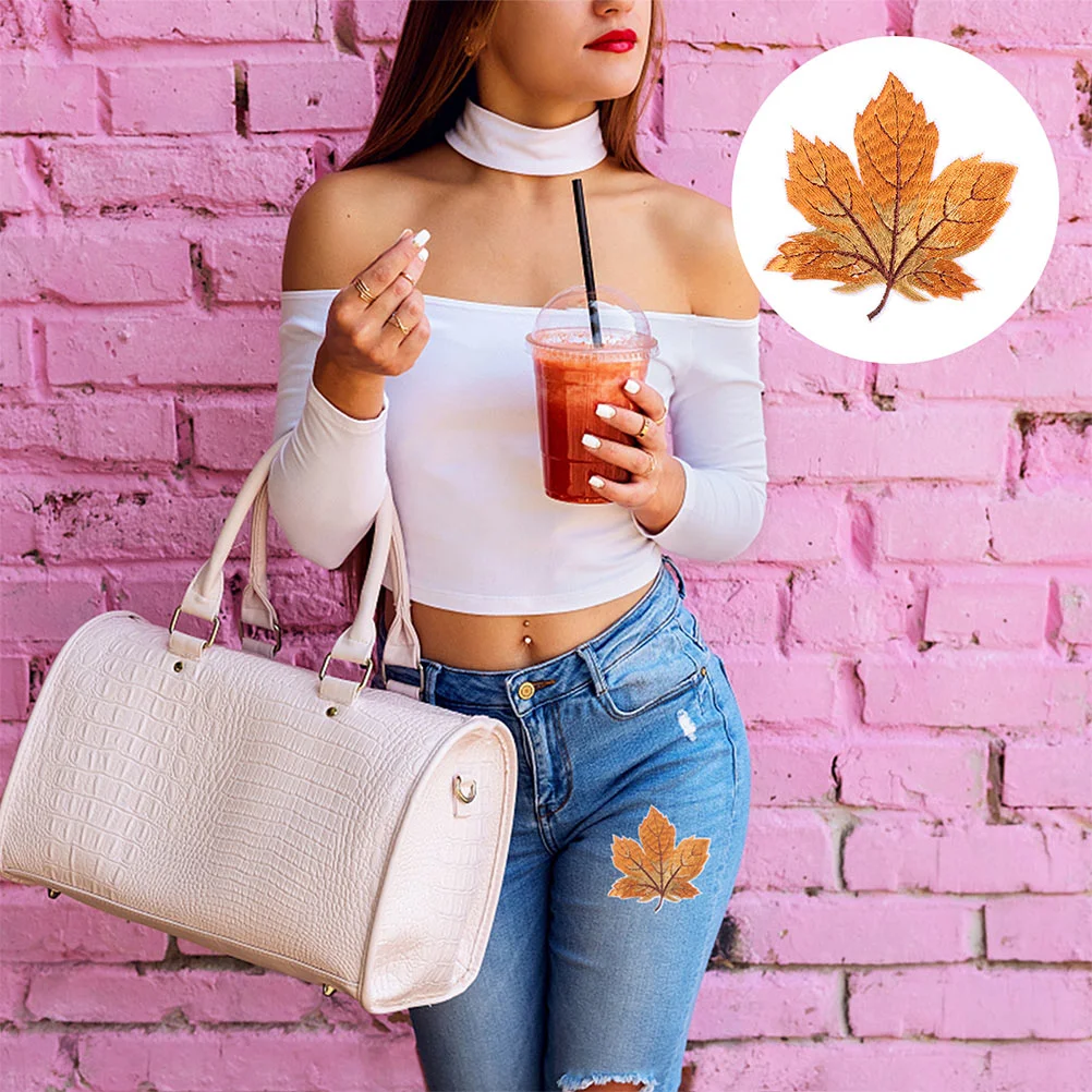 6 шт. аксессуары кленовый Фотофон детская рукоделие Осенняя аппликация вышитая