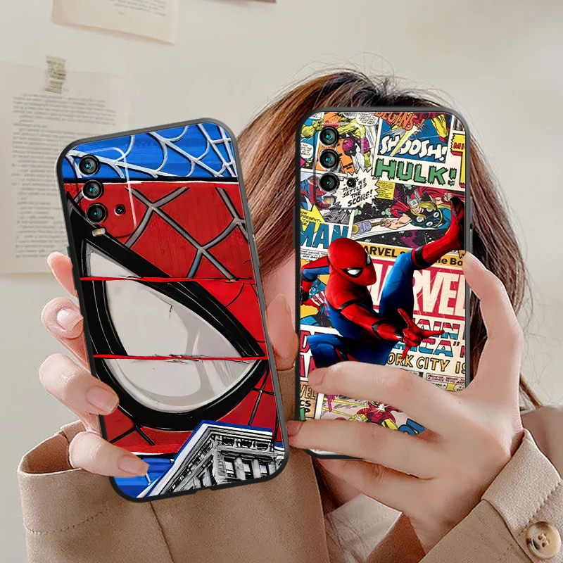 

Marvel's Spider-Man Phone Case For Xiaomi Redmi 7S 7 7A 8 8A Note 8 2021 7 8 8T Pro Soft Liquid Silicon TPU ShockProof