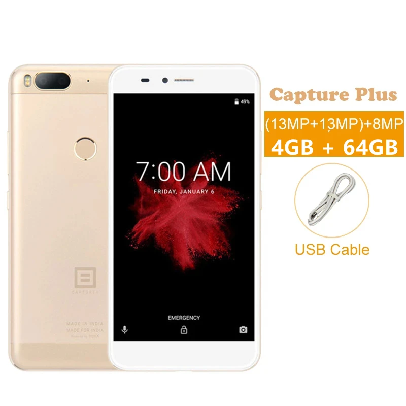 Смартфон BILLION CAPTURE PLUS HS117 4 + 64 ГБ 5 дюйма Android 7 1 8 ядер сканер отпечатка пальца 3500 мА ·