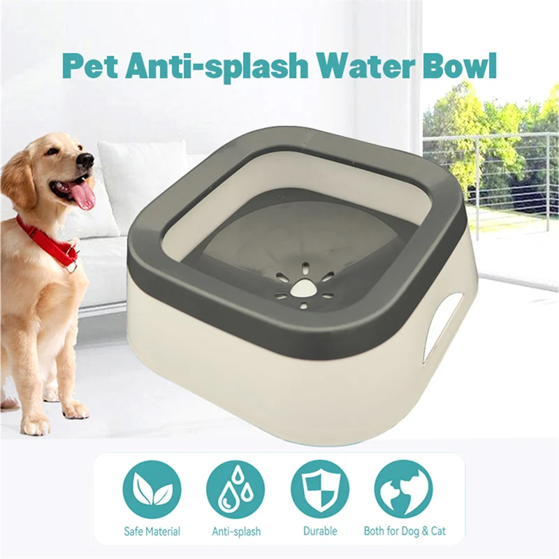 

1000ml Anti-splash Water Bowl For Dogs 1L Large Capacity Drinker Drinking Bowls Dog Waterer For Puppy Cat Pet Accessories