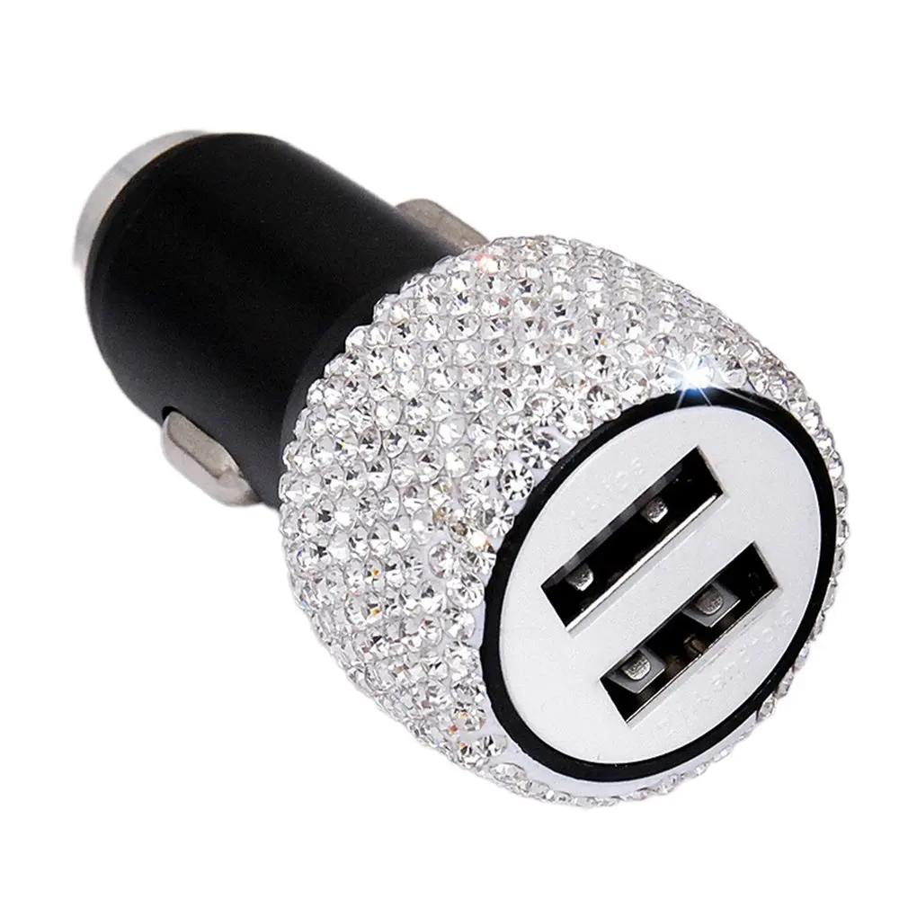 

Бриллиантовое автомобильное зарядное устройство для безопасного молотка с двумя Usb-портами, быстрая зарядка для автомобильного телефона, а...