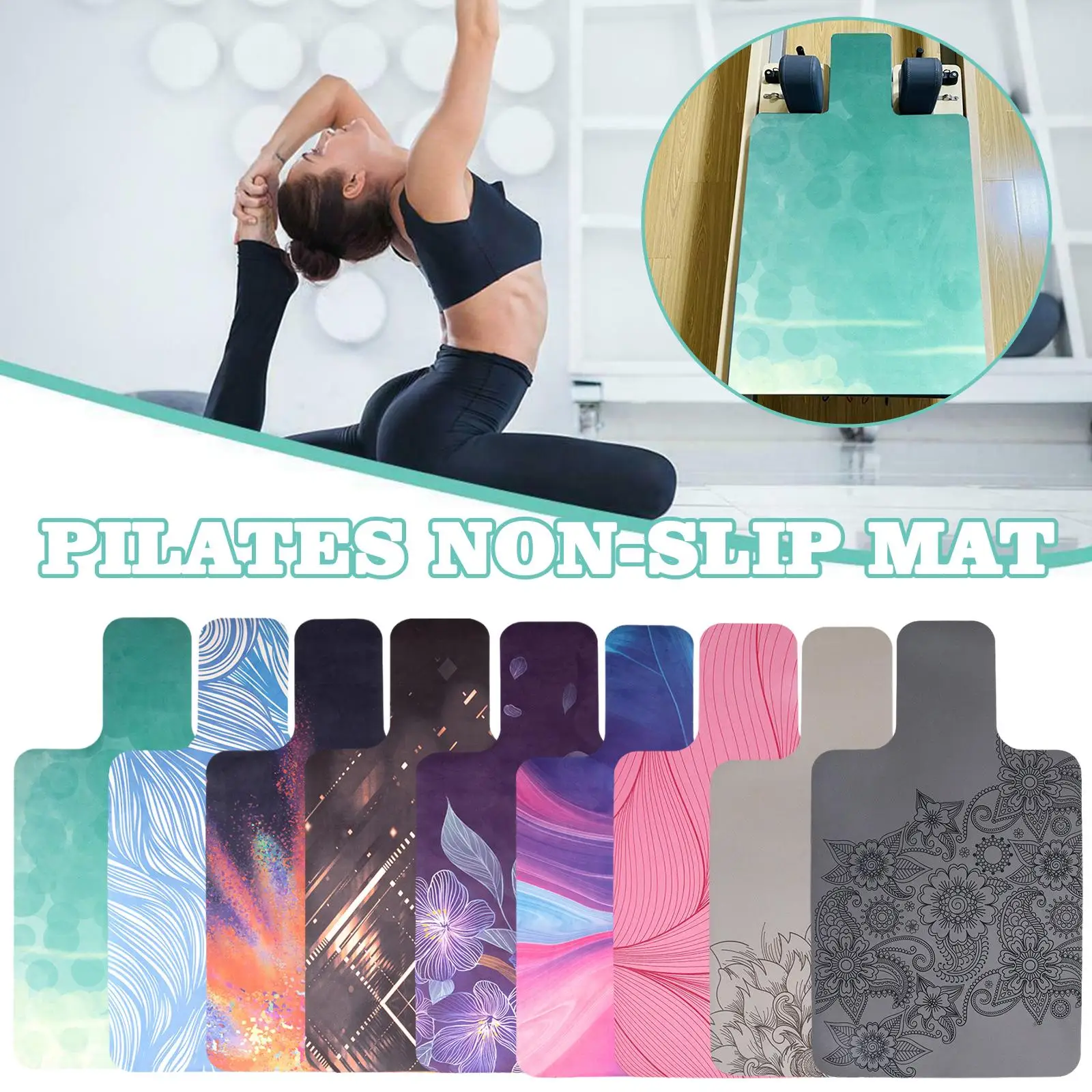 

Pilates Reformer Mat Pilates Suede Rubber Yoga Mat Reconstituted Core Bed Training Positioning Non Slip Mat
