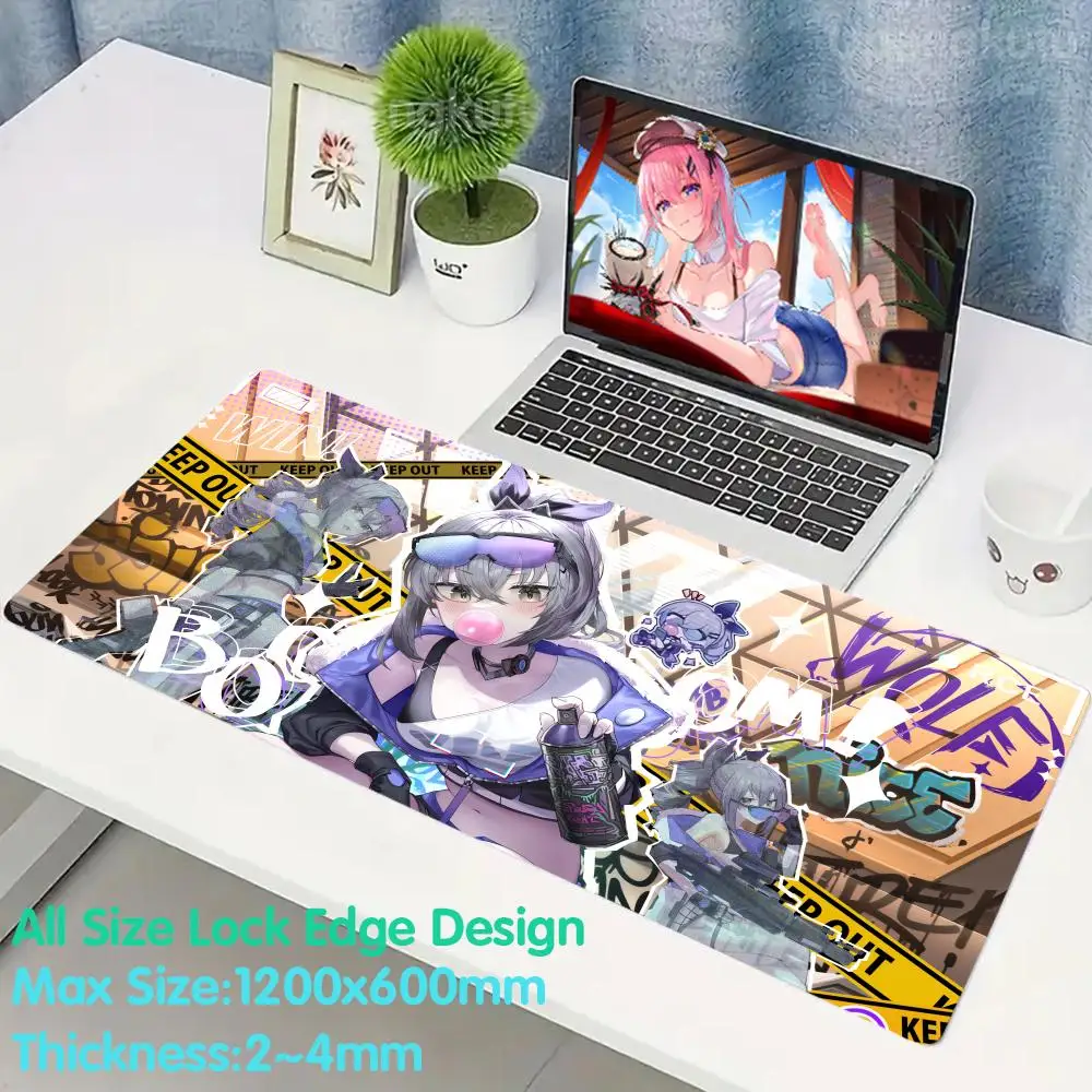 Honkai Star Cute Silver Wolf Mouse Pc Setup Accessories Pad Rubber Gamer Keyboard Gaming