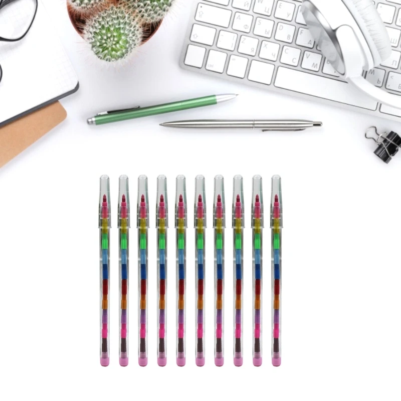 

10/24Pcs Stacking Buildable Kids Stackable Colouring Pencils Set Dropship