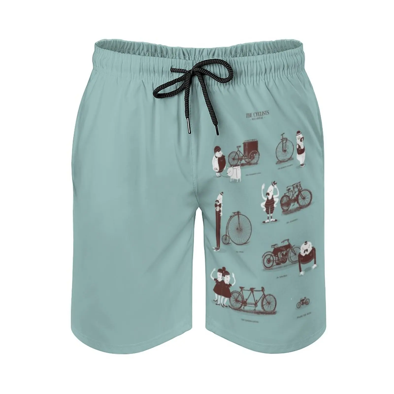 

Meet The Cyclists Men's Swim Trunks Quick Dry Volley Beach Shorts With Pockets For Men's Cycling Bicycle Tandem Bike Wheels