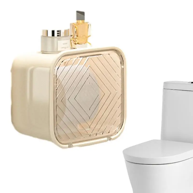 

Wall Mounted Tissue Box Holder Adhesive Bathroom Tissue Dispenser Box Wall-Mounted Tissue Napkin Sheet Dispenser For Living Room