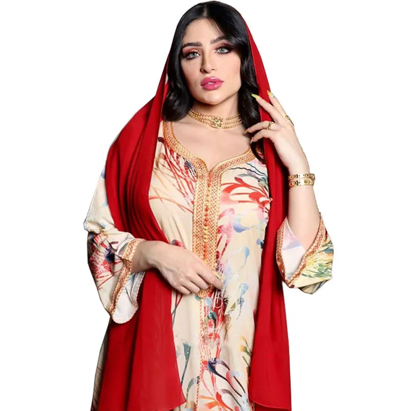 Robe Femme Musulmane Middle East Muslim Dress Women Arab Dubai Abaya Turkey Robe Abaya Print Abayas For Women Long Vestidos