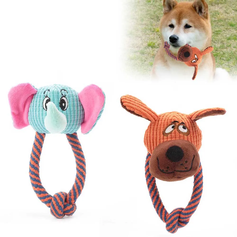 

Dog Squeaky Chew Toy Animal Shape Corduroy Plush Molar Toys For Small Medium Dogs Bite Resistant Relieve Anxiety Pets Products