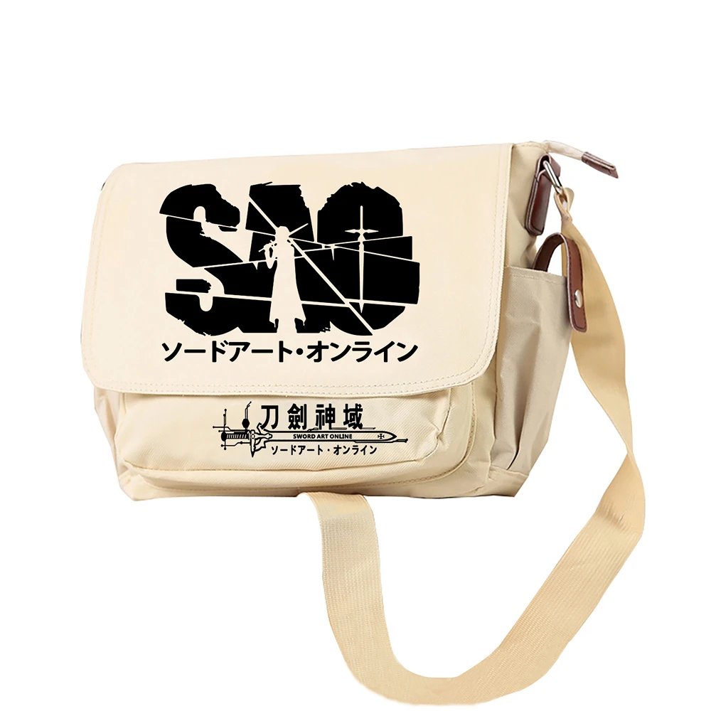 SAO Sword Art Online Anime Bookbag Unisex School Bags Crossbody Bags for Women Cartoon Travel Backpack Oxford Messenger Bags