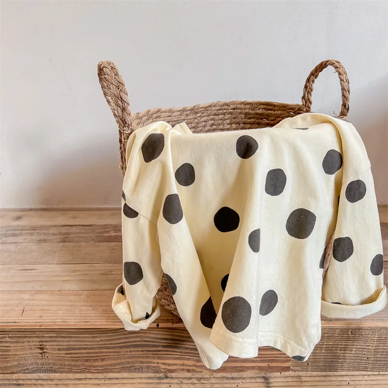 2022 Spring Kids Tops clothes baby boys and girls polka dot long sleeve base T shirts