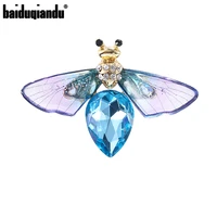 baiduqiandu blue green honey bee brooch lapel pins for women insect themed bee broaches fashion gift for birthday dating