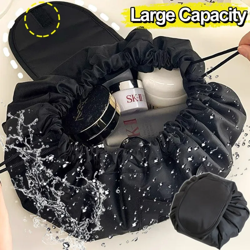 

Women Drawstring Cosmetic Bag Travel Storage Makeup Bag Organizer Female Make Up Pouch Portable Waterproof Toiletry Beauty Case