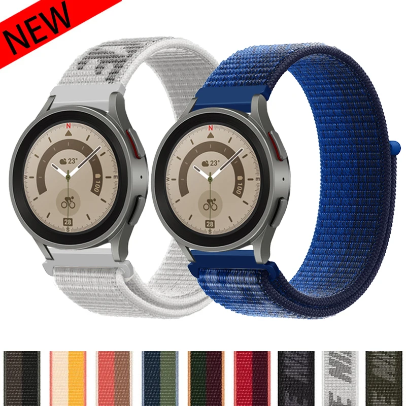 

Band For Samsung Galaxy Watch 4 3 classic 5 Pro active 2/Gear S3 Nylon loop correa Bracelet Huawei watch GT 2 3 strap 22mm 20mm