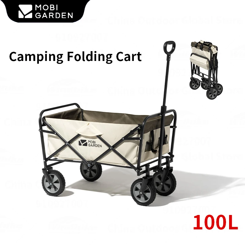 MOBI GARDEN 100L Складная тележка с большим колесом 600D Оксфорд для хранения