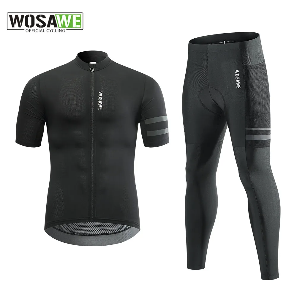 

WOSAWE Men's Cycling Jersey Set Summer Outdoor Sports Cycling Clothing Quick Dry Bike Clothes Breathable MTB Bicycle Cycle Suit