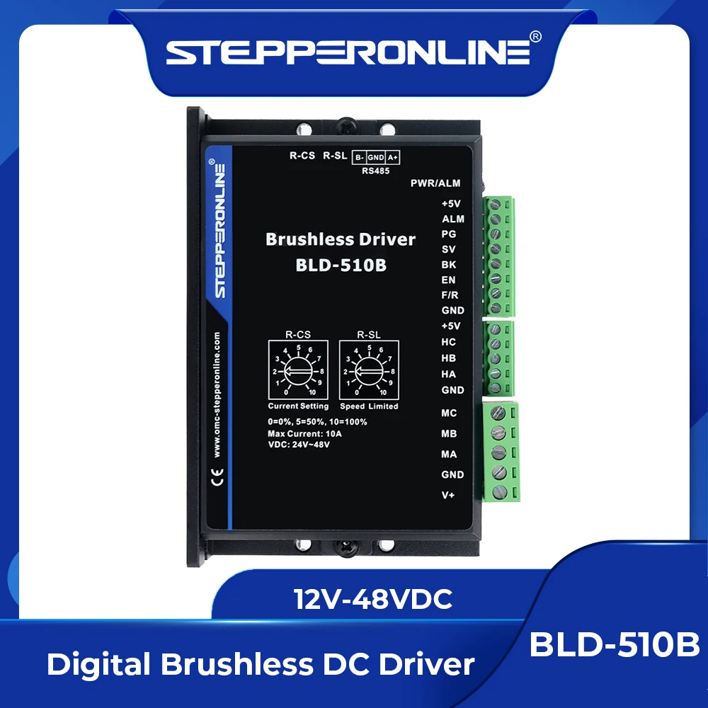 STEPPERONLINE Бесщеточный драйвер двигателя постоянного тока BLD-510B Цифровой 12 В-48 В постоянного тока Макс. 15,0 А для двигателя BLDC мощностью 400 Вт