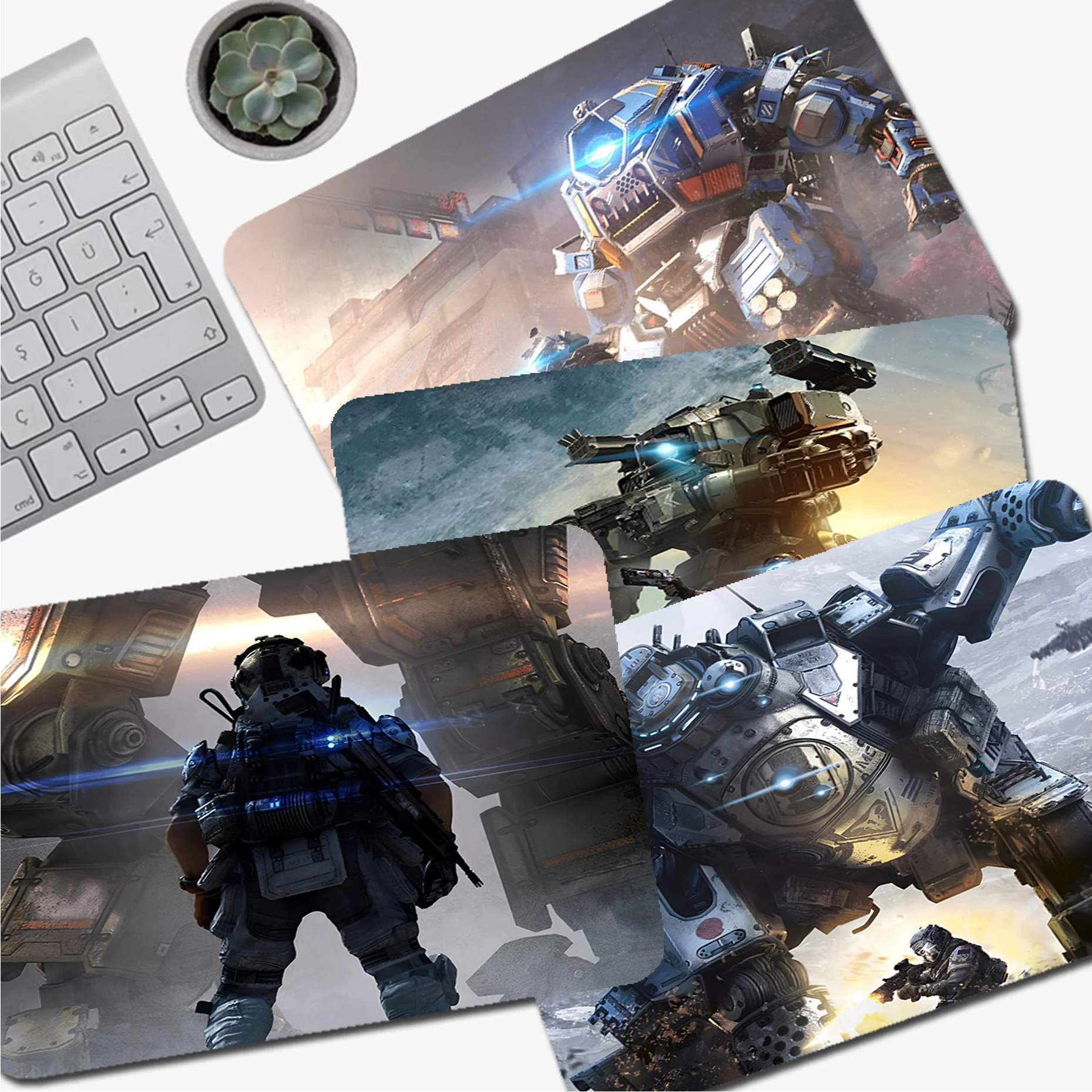 Коврик для мыши Titanfall с нескользящим рисунком, игровой коврик для мыши с аниме-рисунком, гладкие коврики для клавиатуры и мыши для любителей компьютерных игр