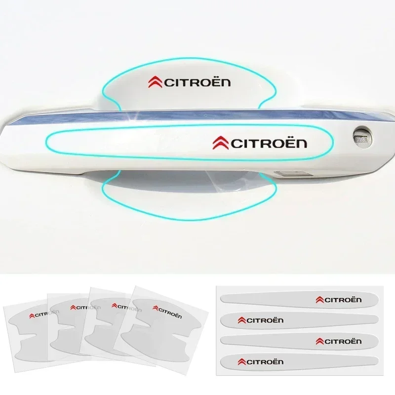 Прозрачные наклейки на дверные ручки для Citroen C4 C3 C5 C1 DS3 DS5 Jumper Berlingo ZX Xsara 2 Spacetourer