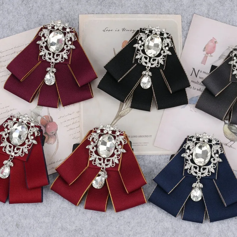 Мужской галстук-бабочка ручной работы в стиле ретро Стразы Женская брошь на