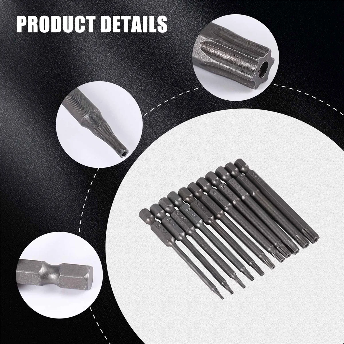 11 шт. 75 мм Магнитные стальные биты для отверток S2 Шестигранная звездообразная