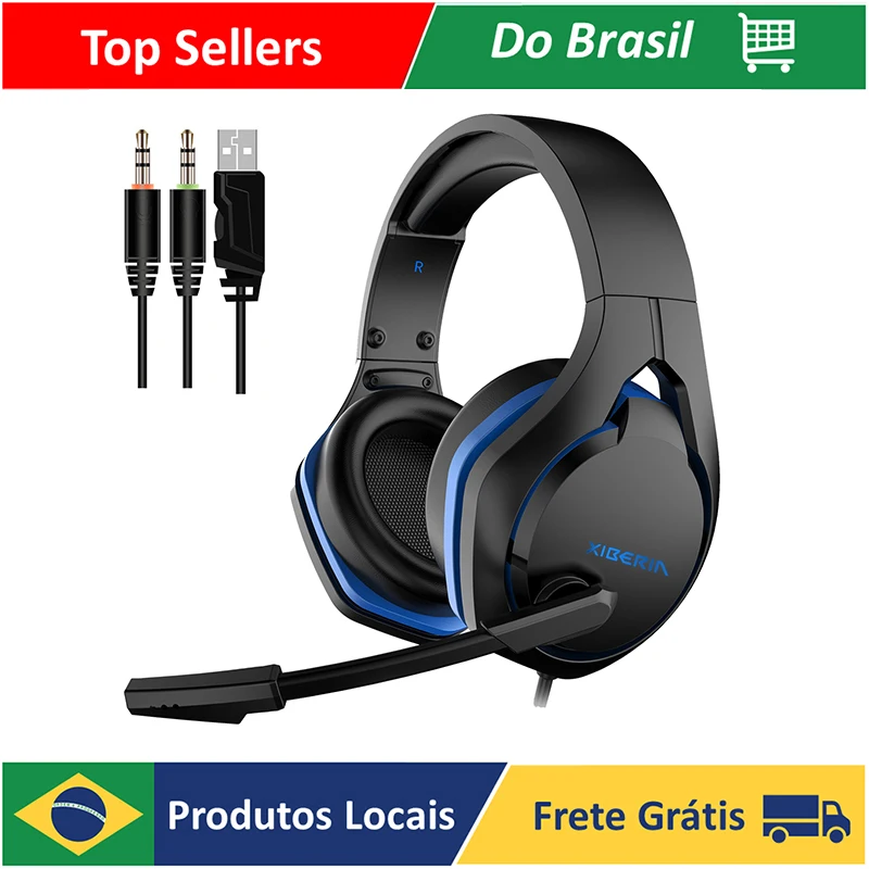 

Wired Gaming Headphones With Microphone Bass Stereo Over-Head Headsets RGB Light Gaming USB Earphones For PC Laptop Computer