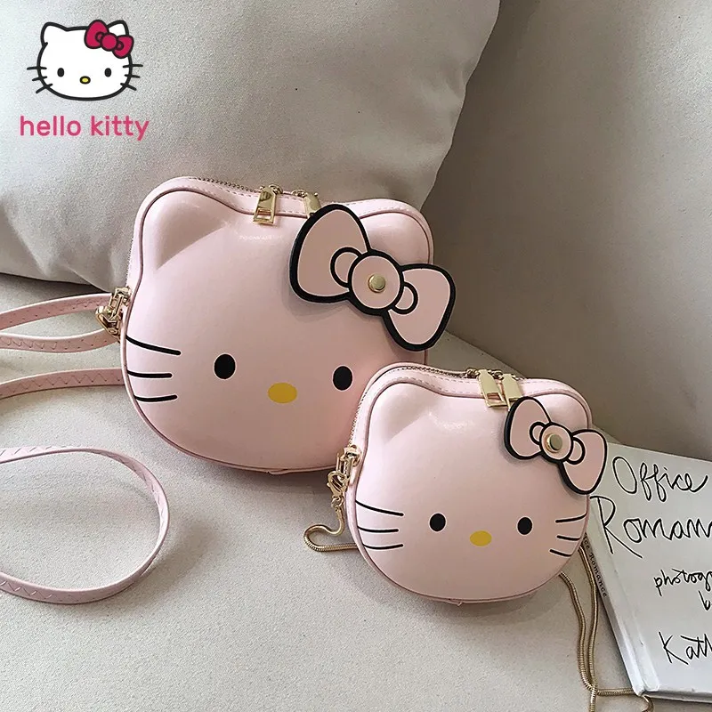 

Женская сумка Hello Kitty, мультяшная сумка на плечо с котом Kiti, Детская сумка-мессенджер Hello Kitty, маленькая круглая сумка Keiti Cat