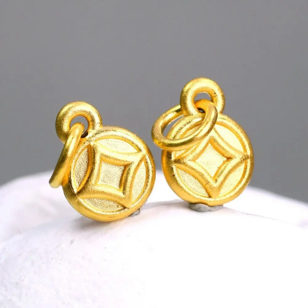 

1PCS Pure 999 24K Yellow Gold Lucky Men Women Gift Coin Small Pendant 0.4-0.5g